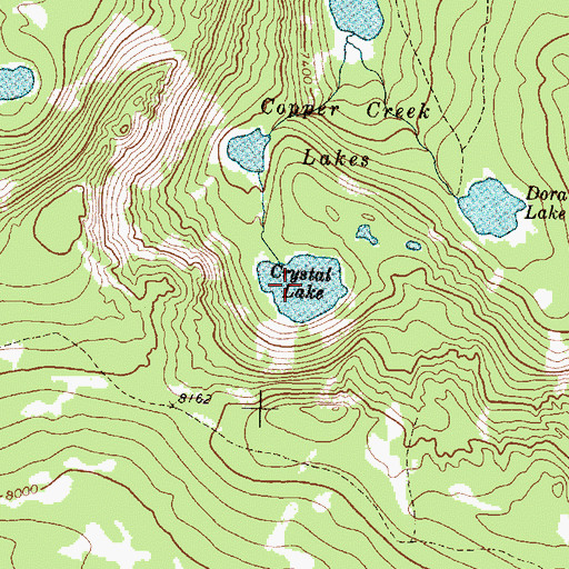 Topographic Map of Crystal Lake, MT