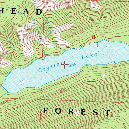Topographic Map of Crystal Lake, MT