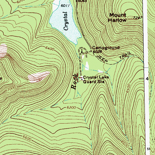 Topographic Map of Crystal Lake Guard Station, MT
