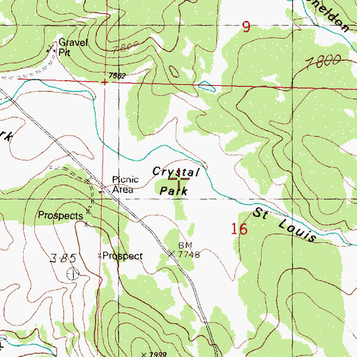 Topographic Map of Crystal Park, MT