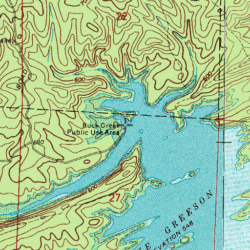 Topographic Map of Rock Creek Public Use Area, AR