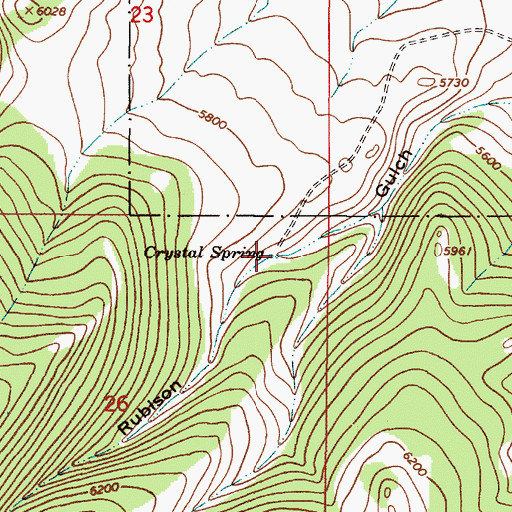Topographic Map of Crystal Spring, MT