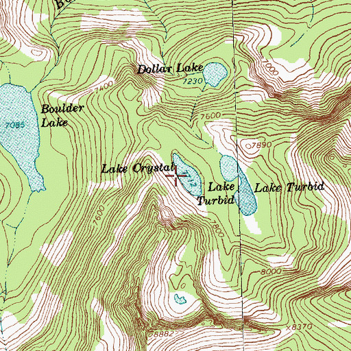 Topographic Map of Lake Crystal, MT