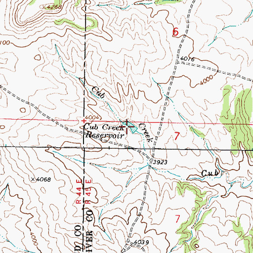 Topographic Map of Cub Creek Reservoir, MT