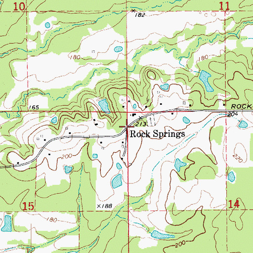 Topographic Map of Rock Springs, AR