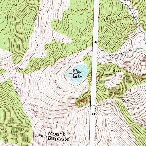 Topographic Map of Cup Lake, MT