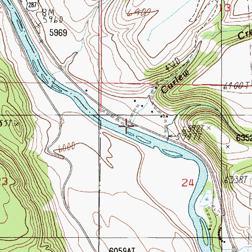 Topographic Map of Curlew Creek, MT
