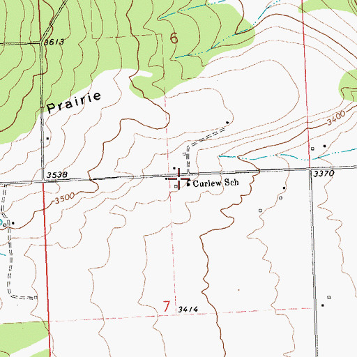 Topographic Map of Curlew School (historical), MT
