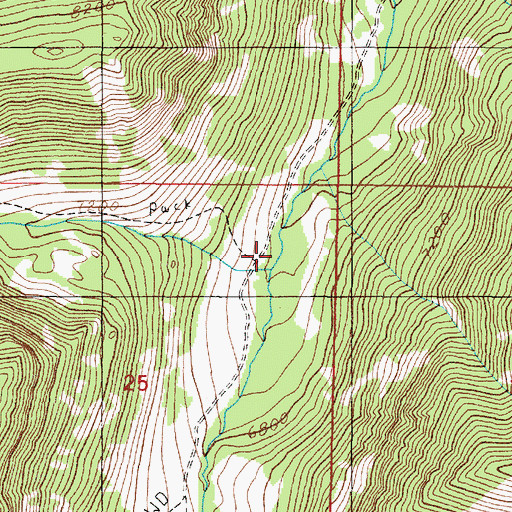 Topographic Map of Curly Creek, MT