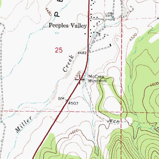 Topographic Map of McCrea Windmill, AZ