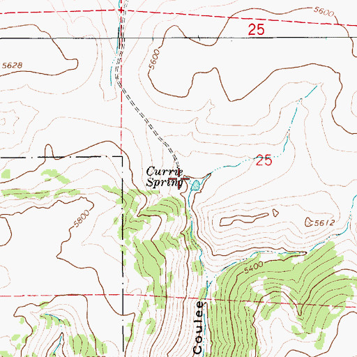 Topographic Map of Currie Spring, MT
