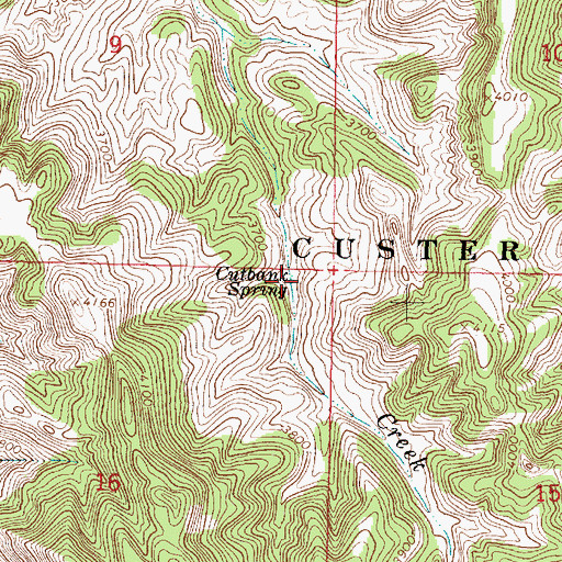 Topographic Map of Cutbank Spring, MT