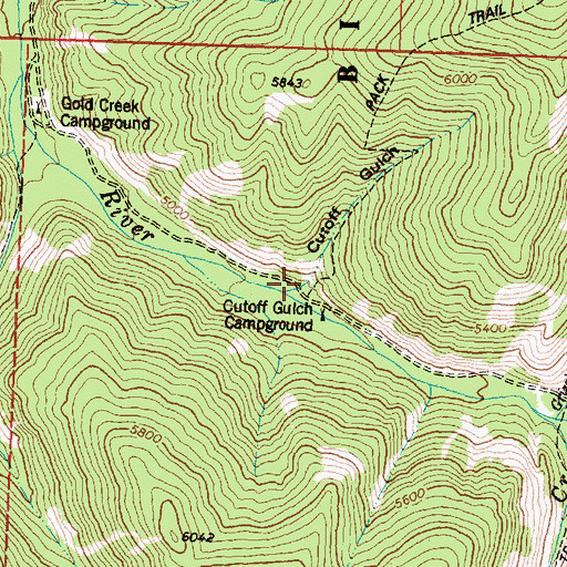 Topographic Map of Cutoff Gulch, MT