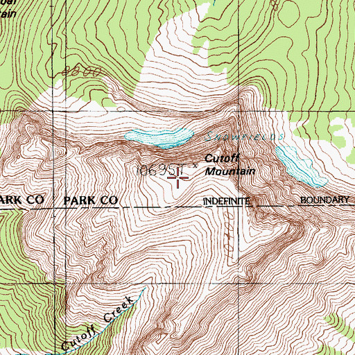 Topographic Map of Cutoff Mountain, MT