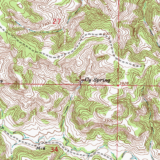 Topographic Map of Cy Spring, MT