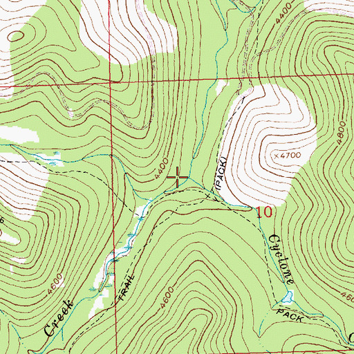 Topographic Map of Cyclone Creek, MT