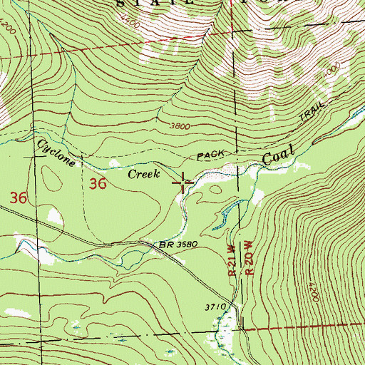 Topographic Map of Cyclone Creek, MT