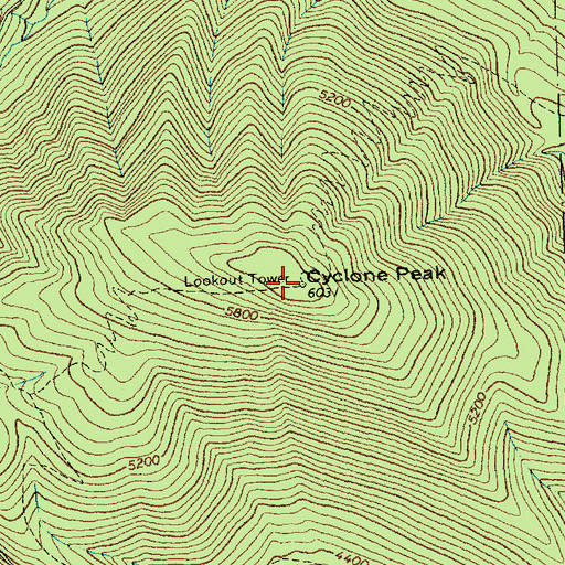 Topographic Map of Cyclone Peak, MT
