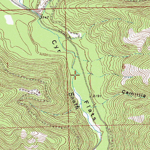 Topographic Map of Cyr Flats, MT