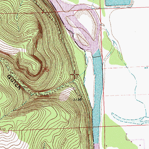 Topographic Map of Cyr Gulch, MT