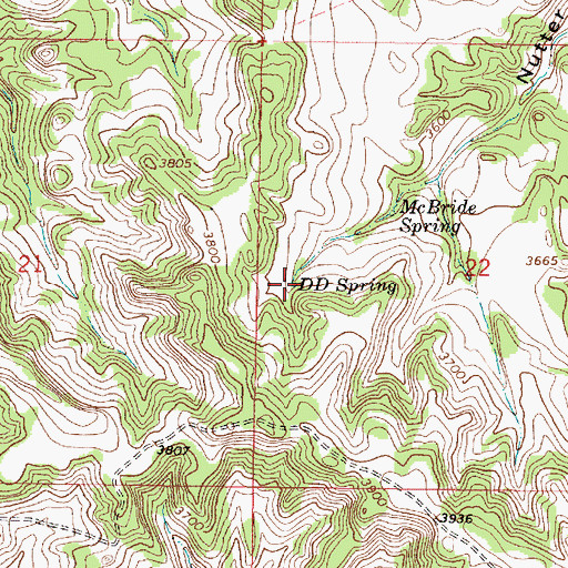 Topographic Map of DD Spring, MT