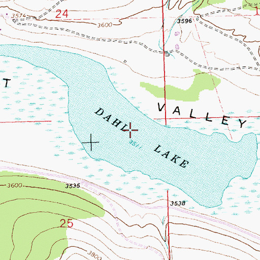 Topographic Map of Dahl Lake, MT