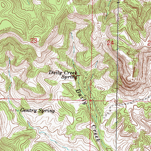 Topographic Map of Daily Creek Spring, MT