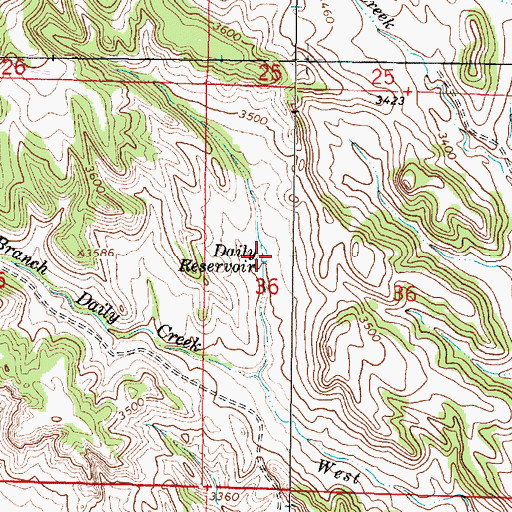 Topographic Map of Daily Reservoir, MT