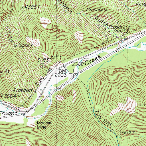 Topographic Map of Daisy Creek, MT