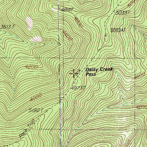 Topographic Map of Daisy Creek Pass, MT