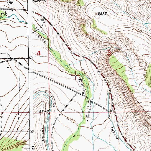 Topographic Map of Dale Creek, MT
