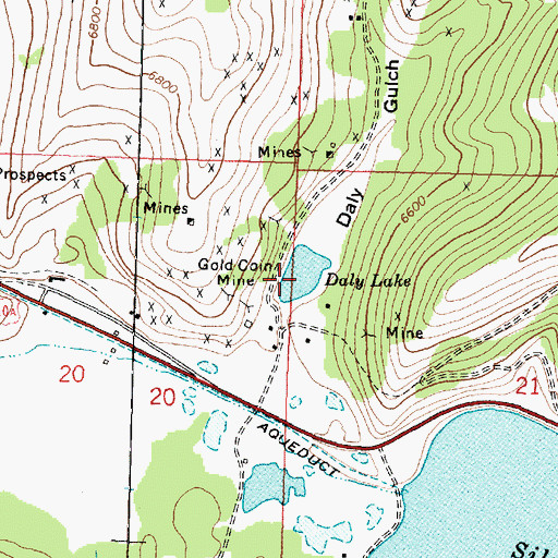 Topographic Map of Daly Lake, MT