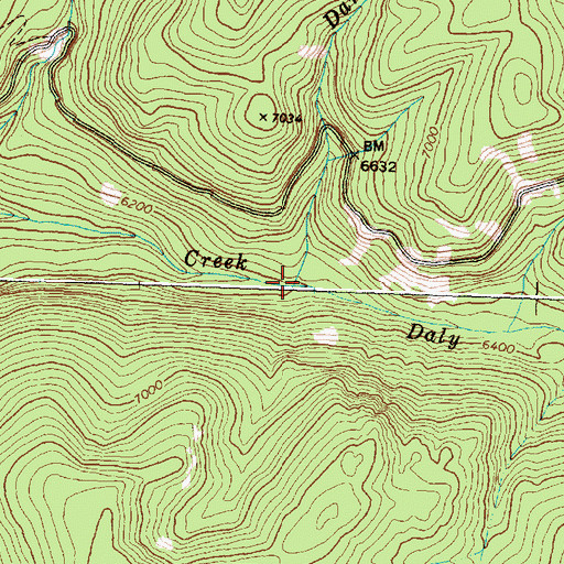 Topographic Map of Dam Creek, MT