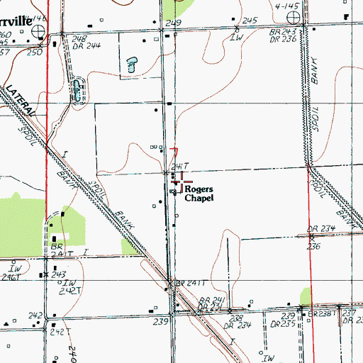 Topographic Map of Rogers CHapel, AR