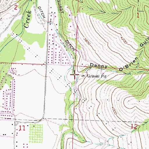 Topographic Map of Danny O'Brien Gulch, MT