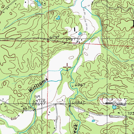 Topographic Map of Rogers Creek, AR