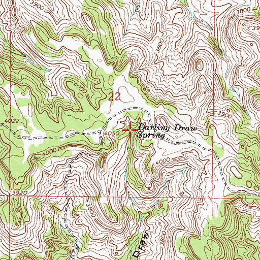 Topographic Map of Darling Draw Spring, MT