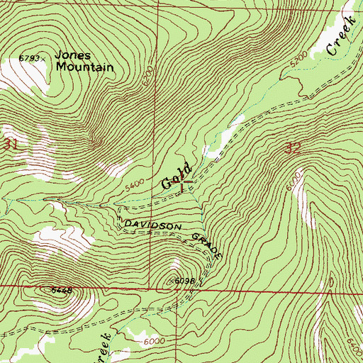 Topographic Map of Davidson Creek, MT