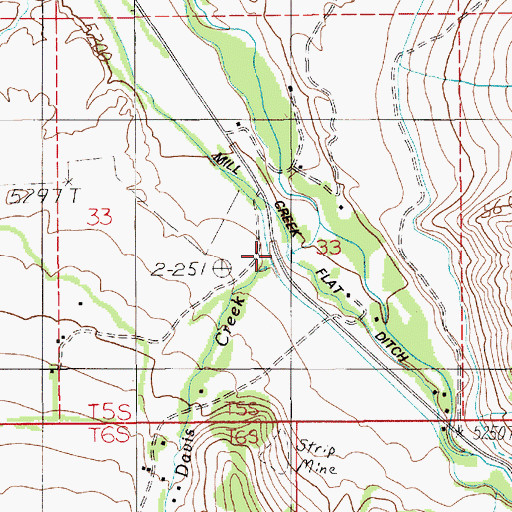 Topographic Map of Davis Creek, MT