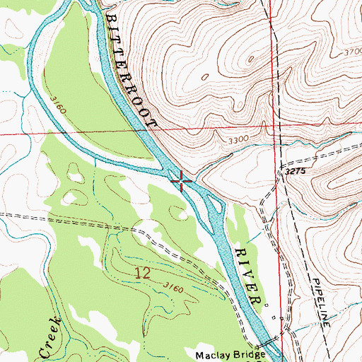 Topographic Map of Davis Creek, MT