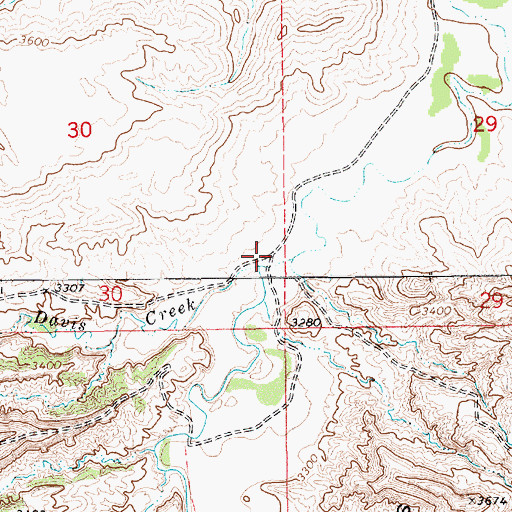 Topographic Map of Davis Creek, MT