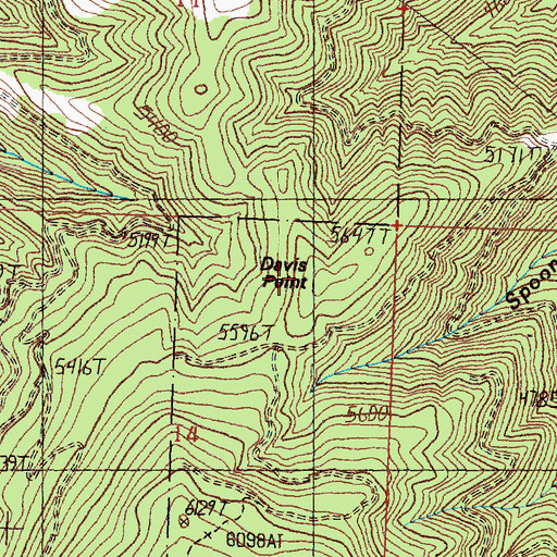 Topographic Map of Davis Point, MT