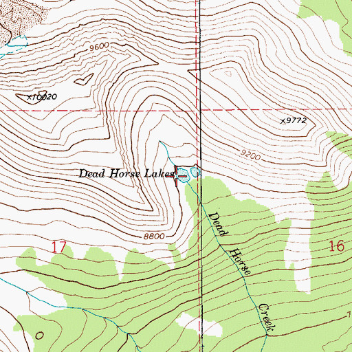 Topographic Map of Dead Horse Lakes, MT
