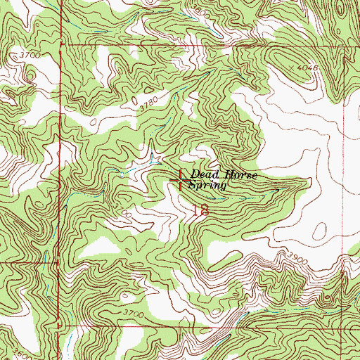 Topographic Map of Dead Horse Spring, MT