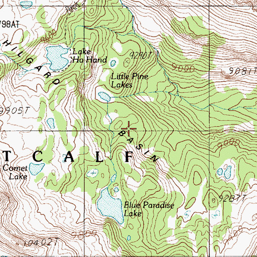 Topographic Map of Dead Lakes, MT