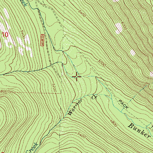 Topographic Map of Deadfall Creek, MT