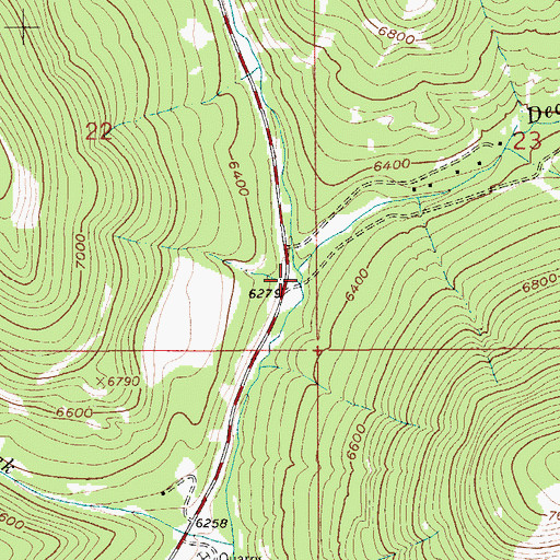 Topographic Map of Deadman Creek, MT