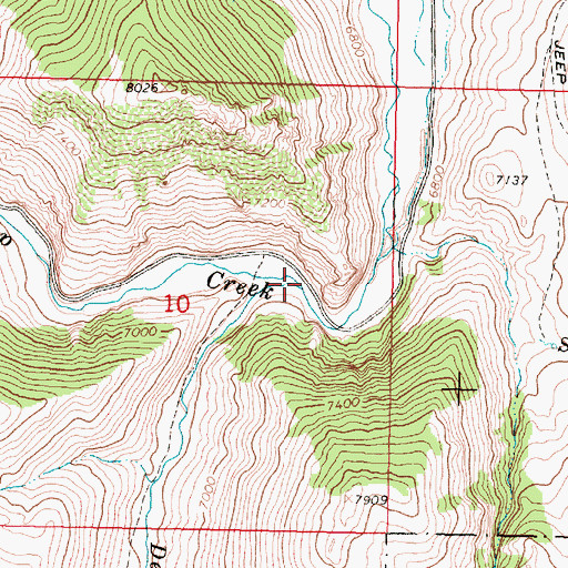 Topographic Map of Deadman Creek, MT