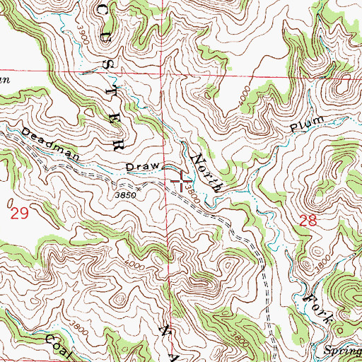 Topographic Map of Deadman Draw, MT