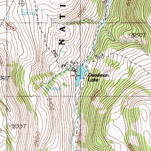 Topographic Map of Deadman Lake, MT